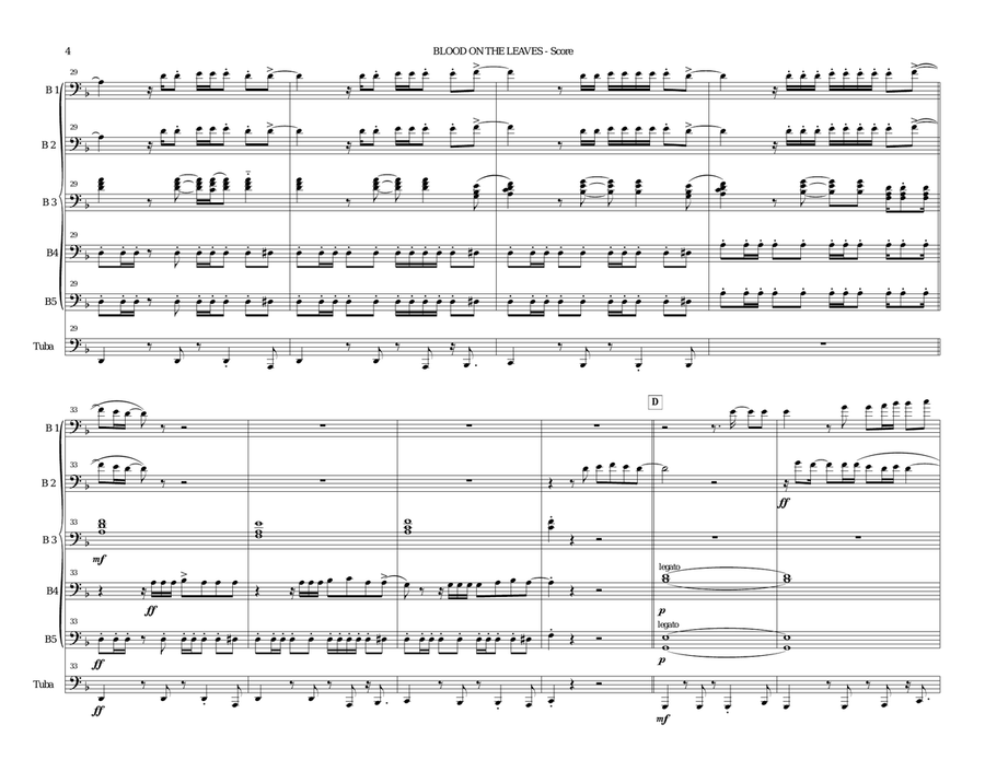 Blood On The Leaves Blood On The Leaves Brass Ensemble scores gallery preview page 4