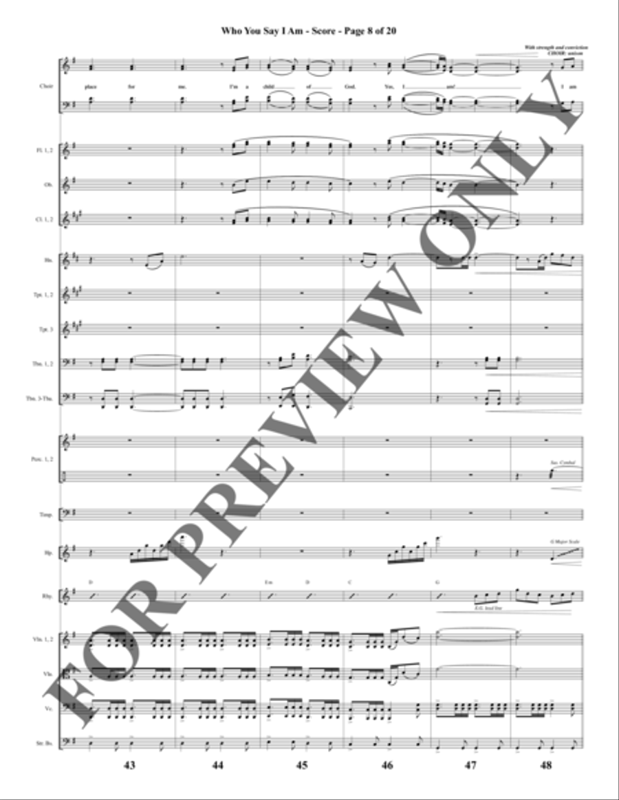 Who You Say I Am - Orchestration Choir scores gallery preview page 9