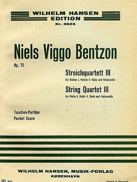 Niels Viggo Bentzon: String Quartet No. 3, Op. 72