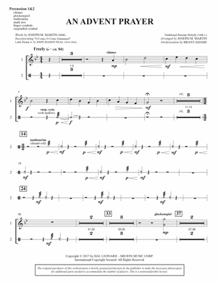 An Advent Prayer (Orchestra) - Percussion 1 & 2