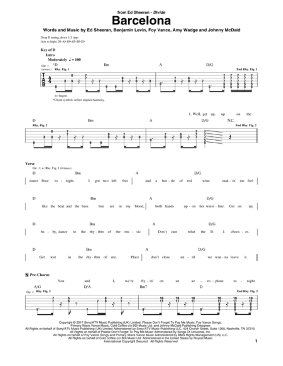 Barcelona Electric Guitar scores gallery preview page 1