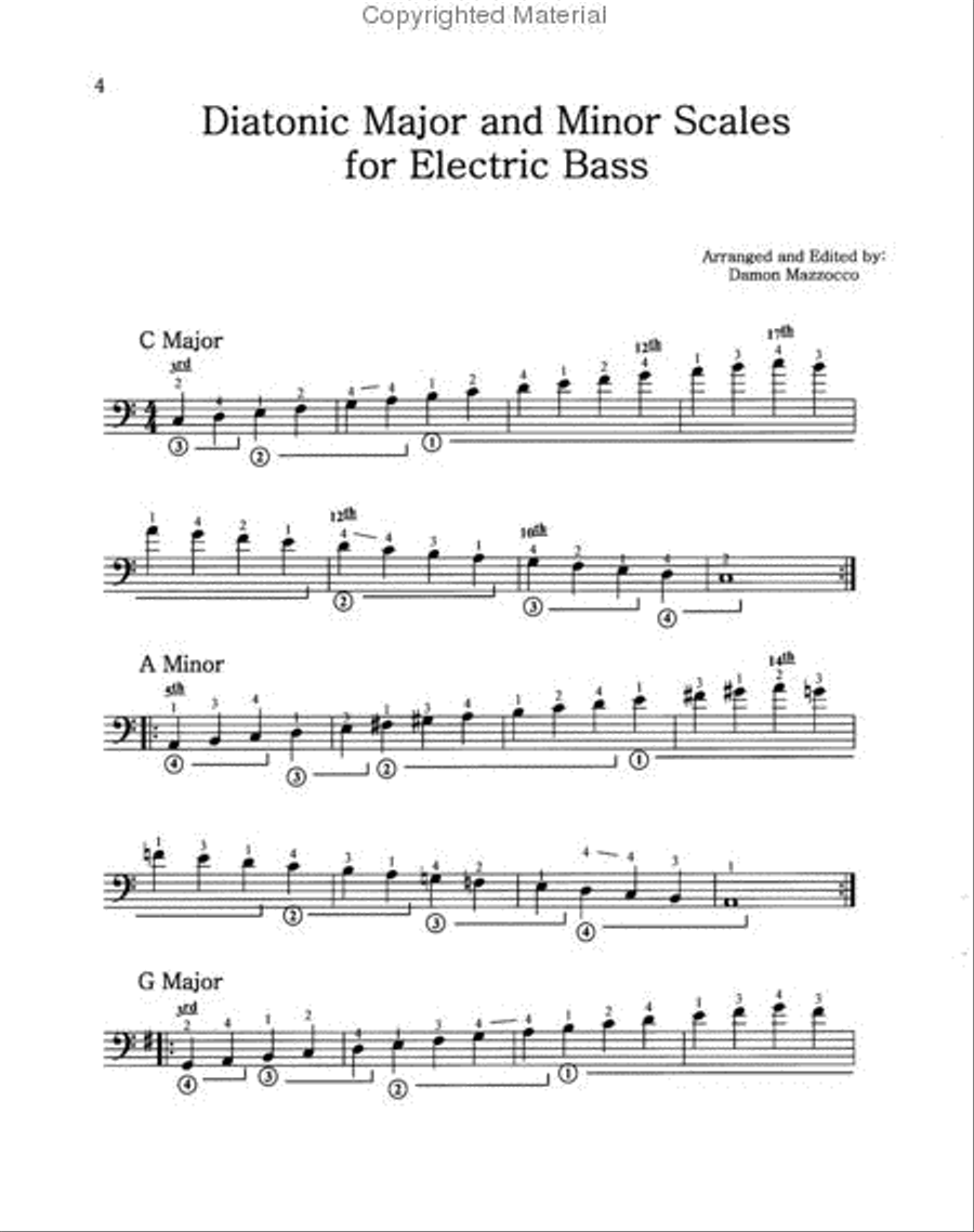 Diatonic Major and Minor Scales for Electric Bass Bass Guitar scores gallery preview page 2