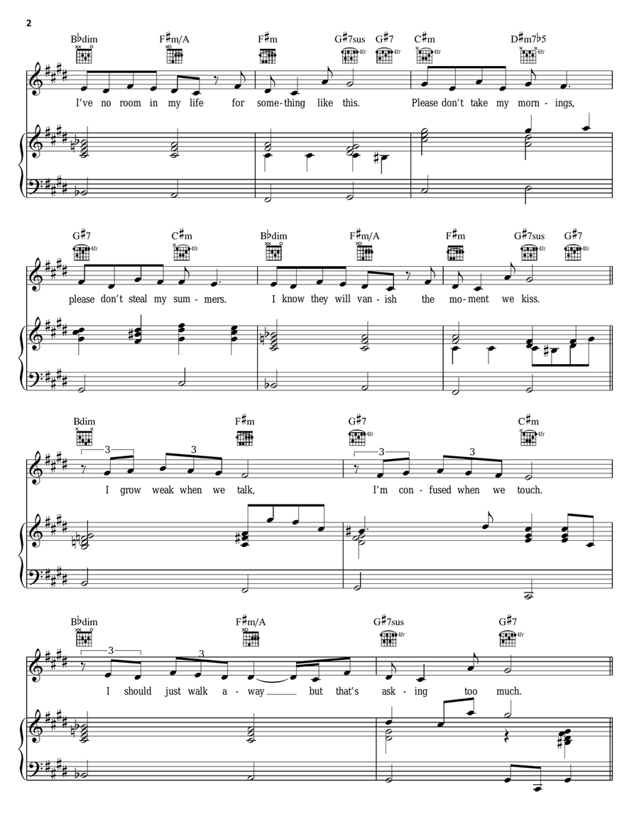 Please Don't Make Me Love You Piano, Vocal, Guitar scores gallery preview page 2