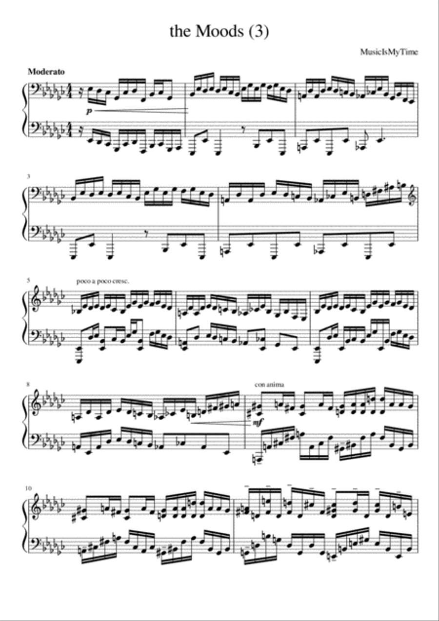 the Moods (№3) Piano Solo scores gallery preview page 1