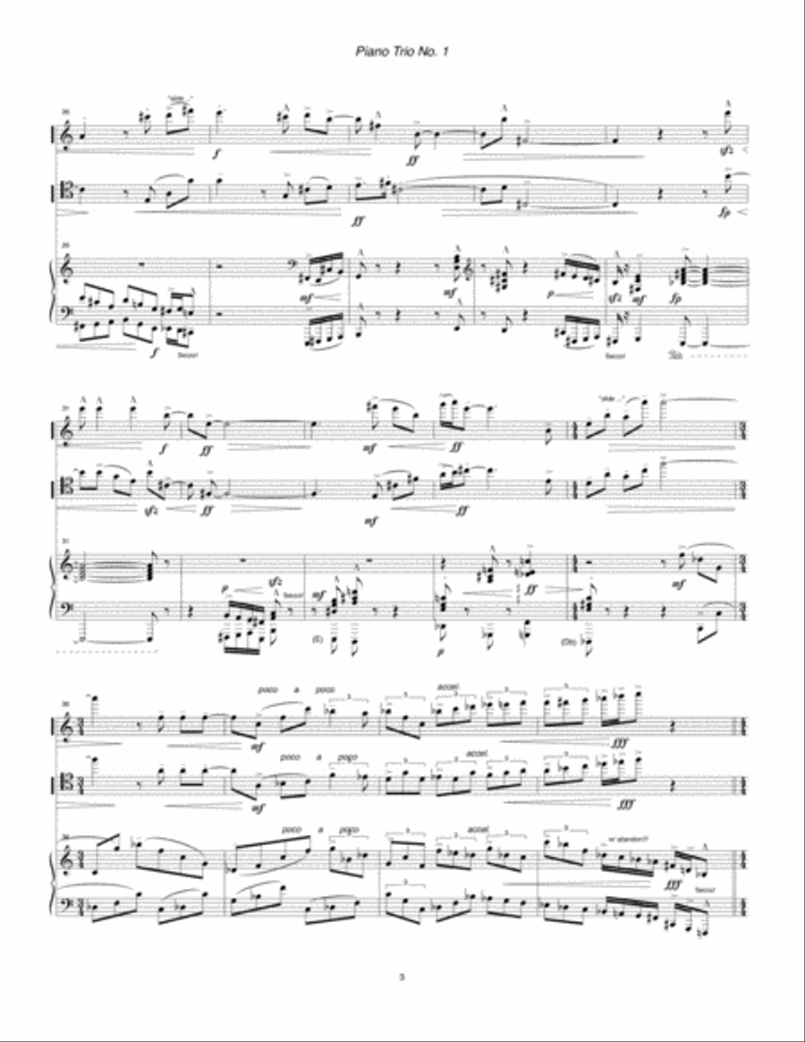 Piano Trio No. 1 (1994, rev. 2000) for violin, cello and piano Piano Trio scores gallery preview page 5