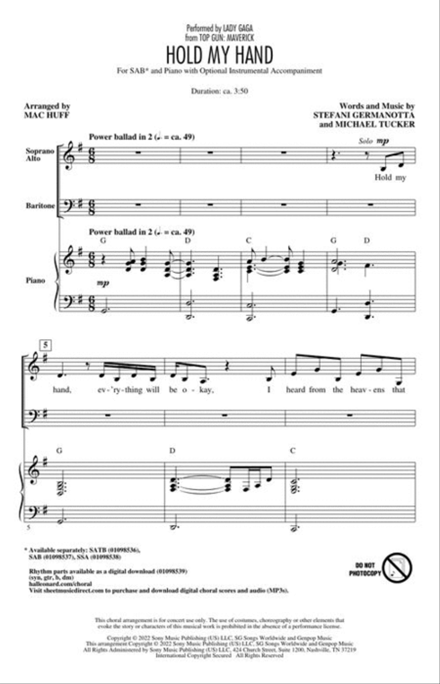 Hold My Hand Hold My Hand 3-Part scores gallery preview page 3