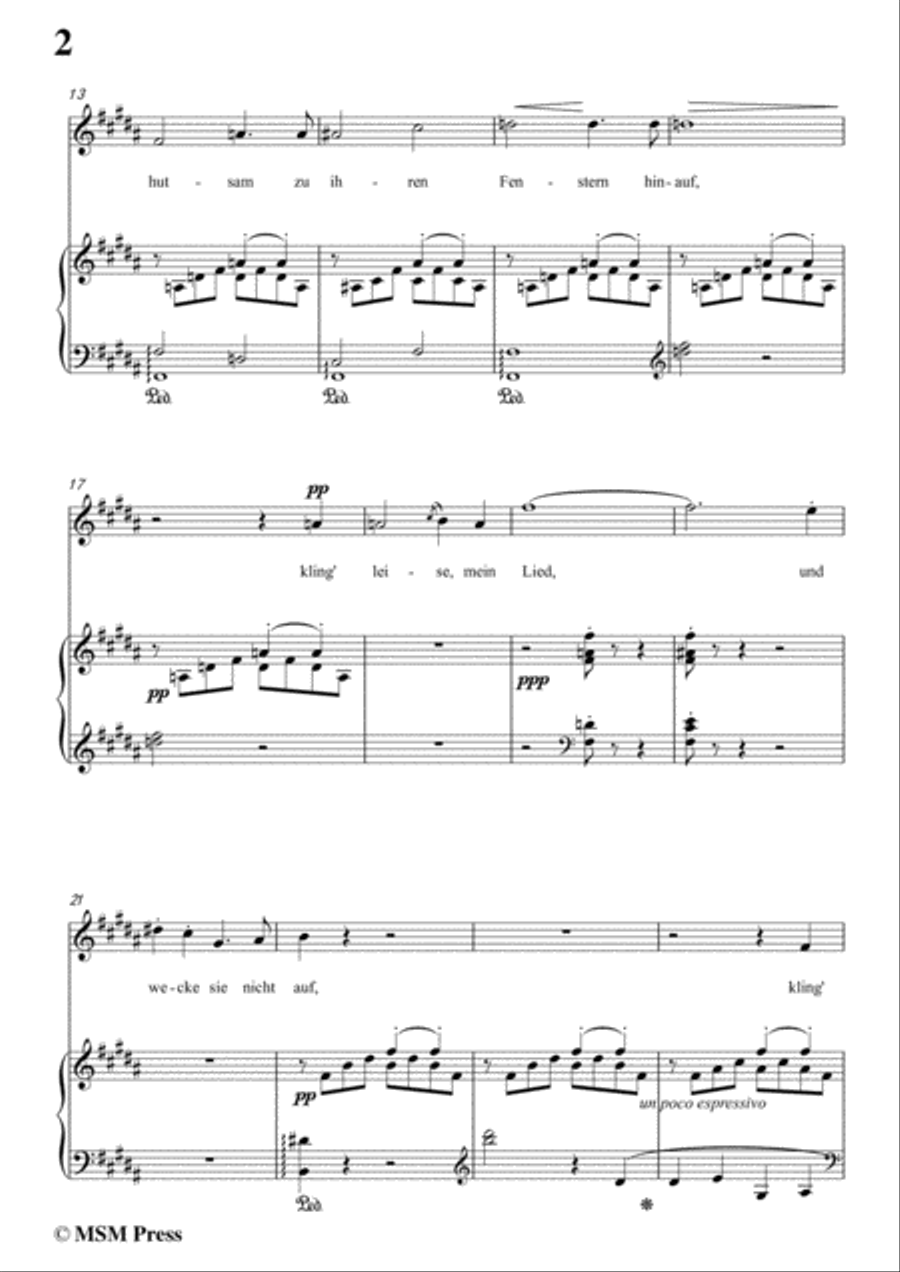 Liszt-Kling' leise,mein lied in B Major,for Voice and Piano Voice Solo scores gallery preview page 4