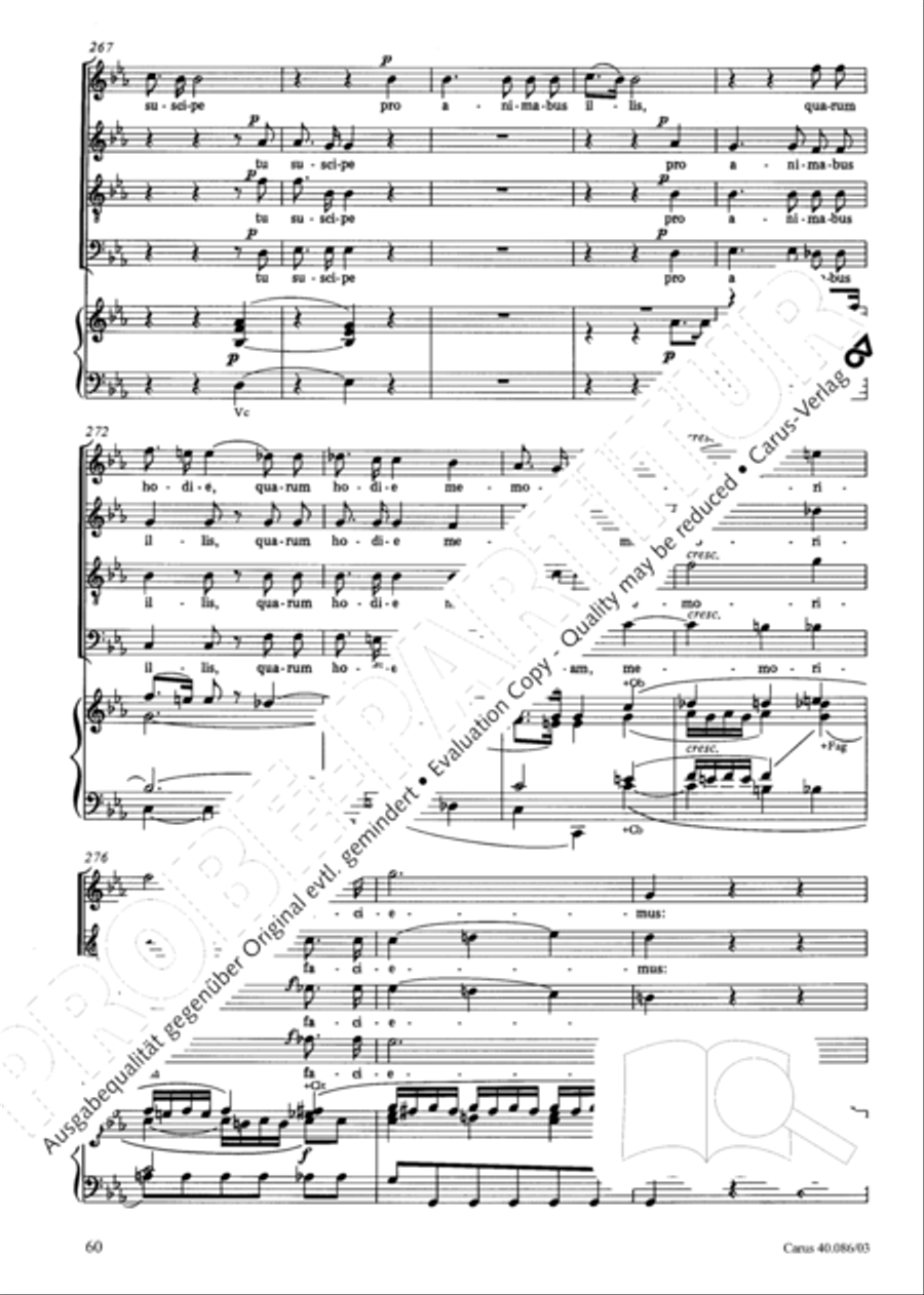 Requiem in C minor 4-Part scores gallery preview page 61