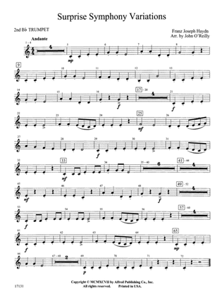 Surprise Symphony Variations: 2nd B-flat Trumpet