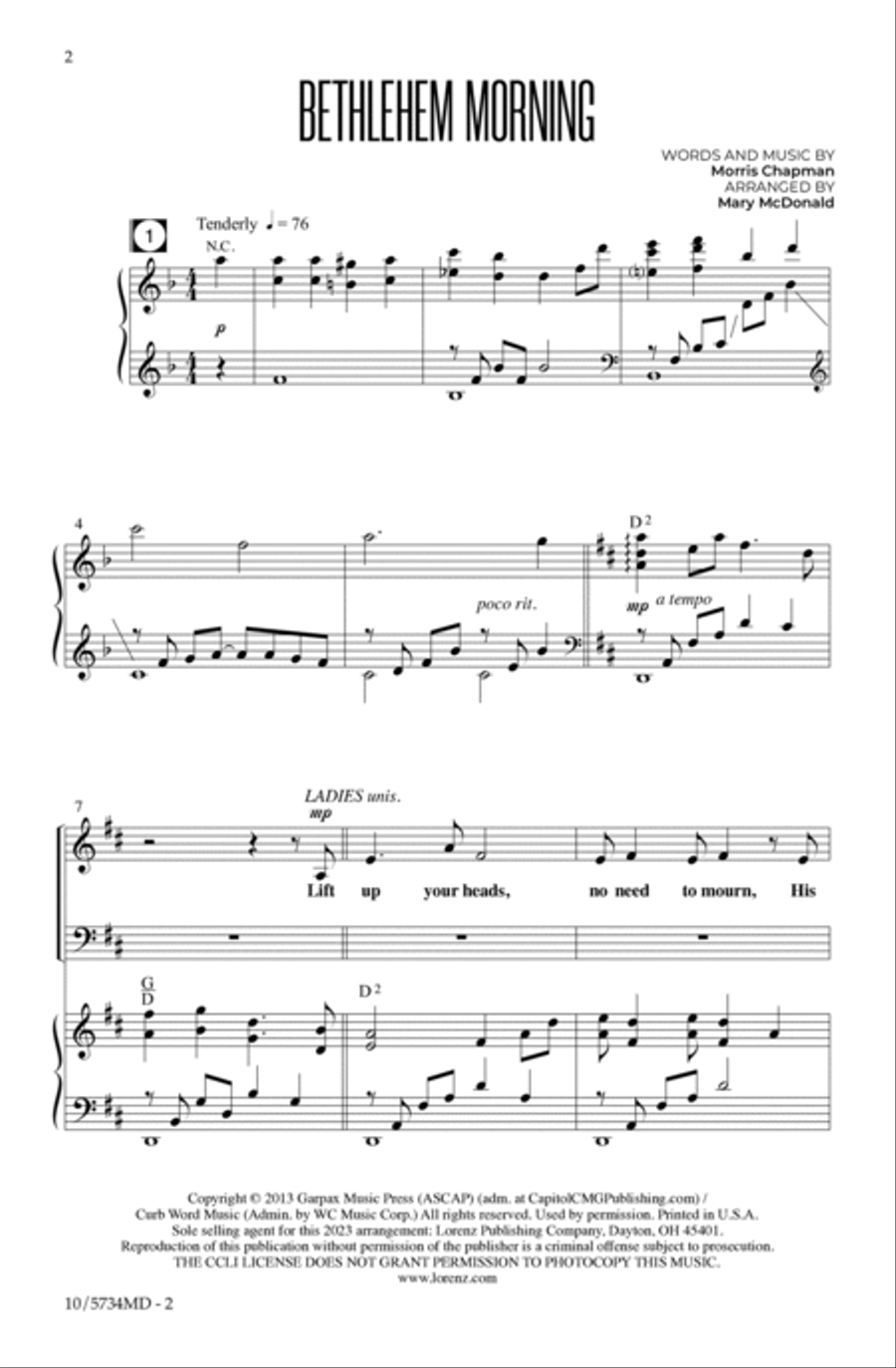 Bethlehem Morning Bethlehem Morning 4-Part scores gallery preview page 2