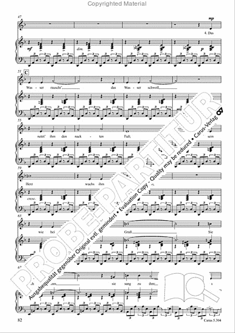 Schindler: Rosenzeit. Ein Liederzyklus uber die Liebe. Chansons fur Singstimme und Klavier Piano scores gallery preview page 83