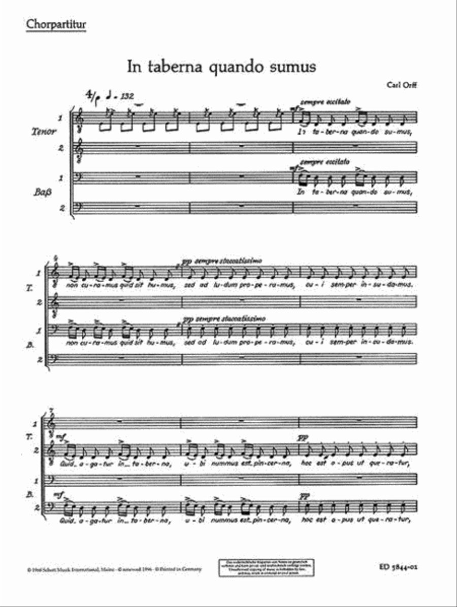 In taberna quando sumus from Carmina Burana TTB scores gallery preview page 1