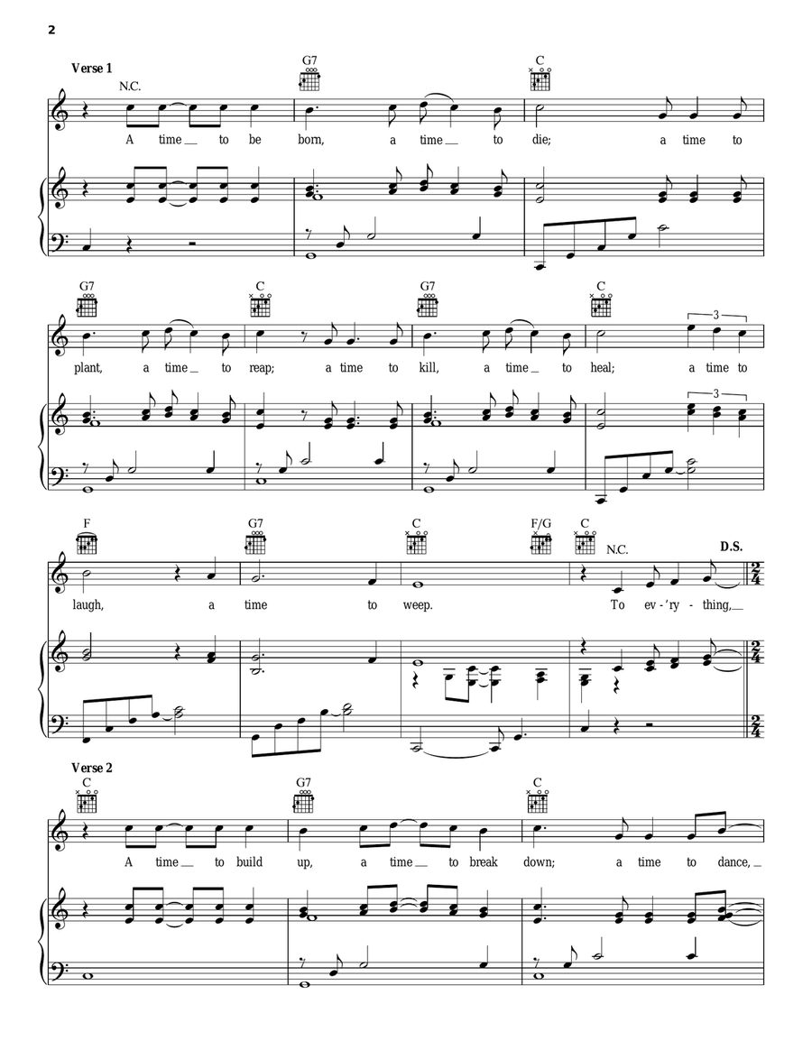 Turn! Turn! Turn! (To Everything There Is A Season) Acoustic Guitar scores gallery preview page 2