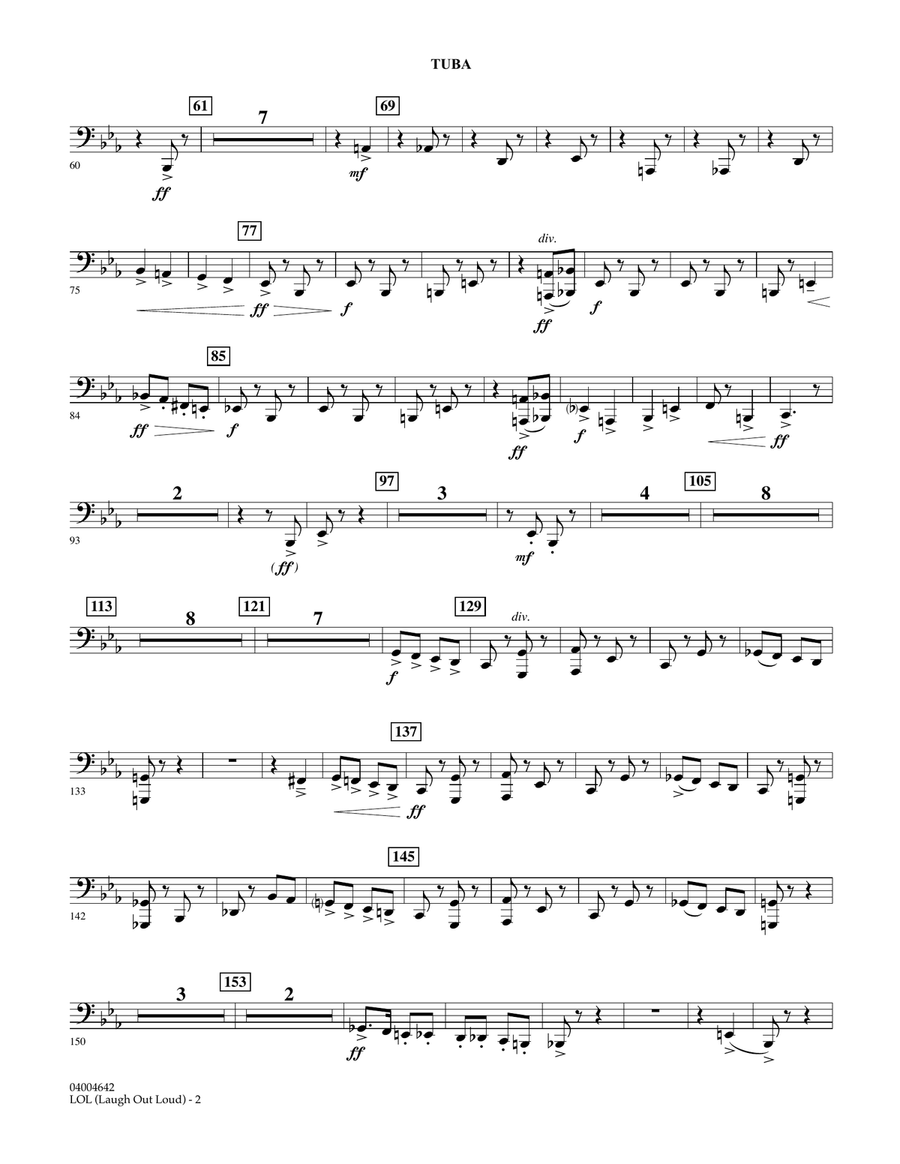 LOL (Laugh Out Loud) - Tuba Concert Band scores gallery preview page 2