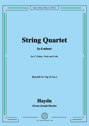 Book cover for Haydn-String Quartet,in d minor,Hob.III 76