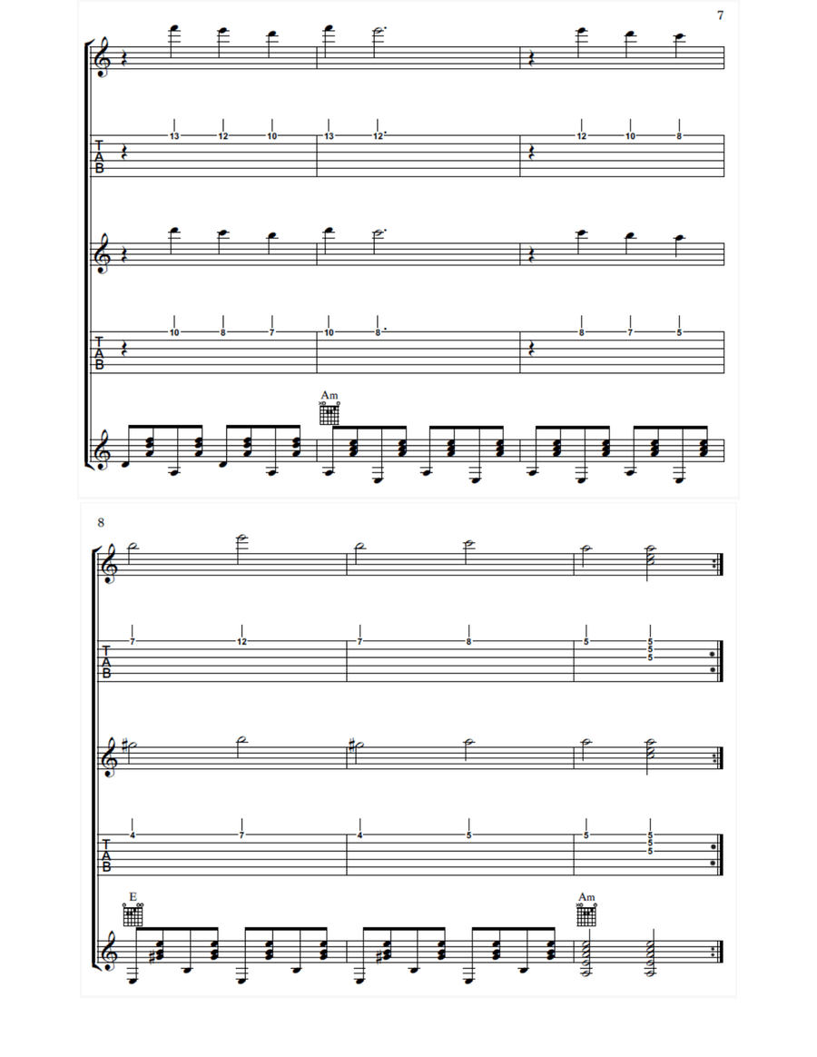 Bella Ciao Guitar Ensemble scores gallery preview page 5