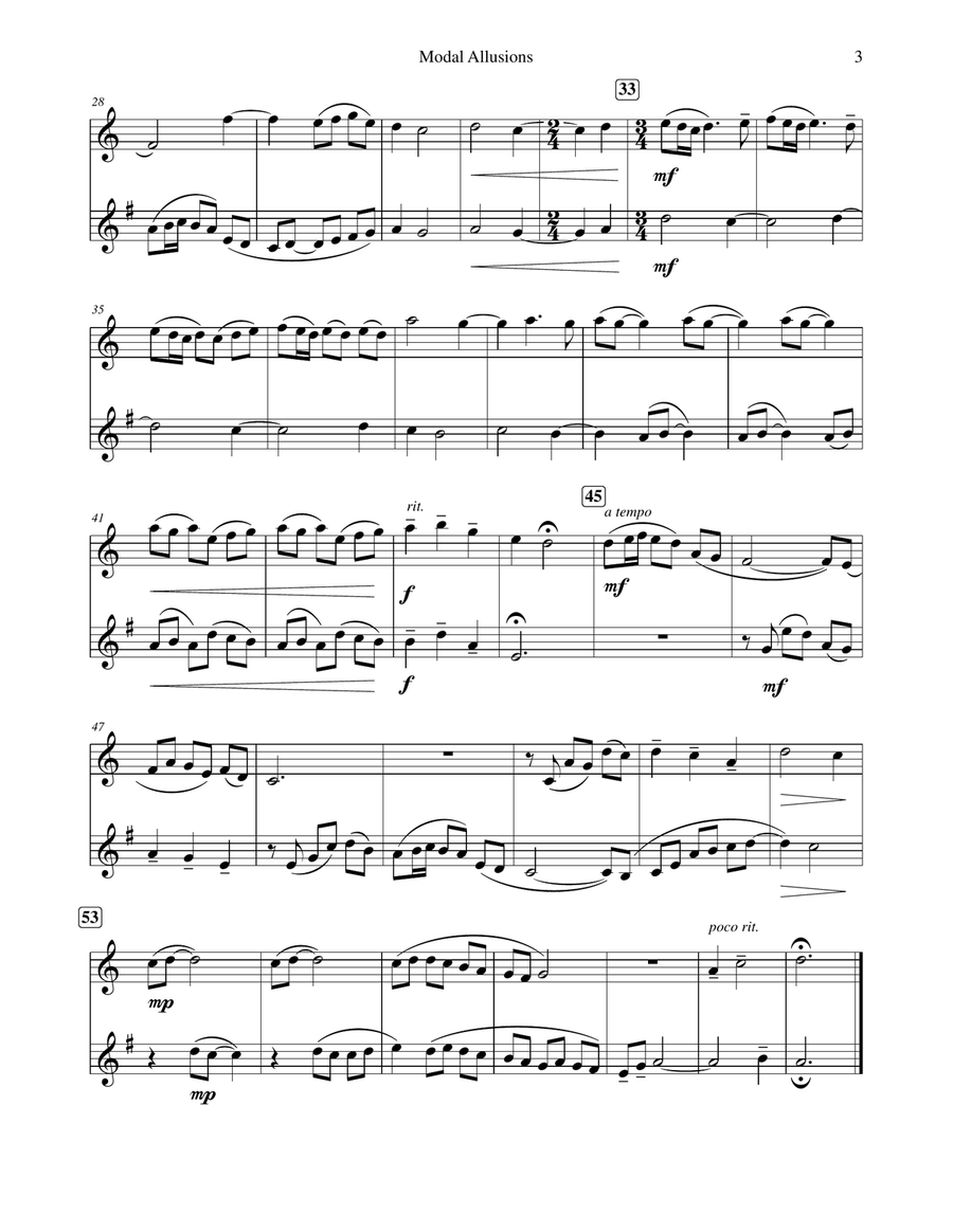 Modal Allusions Clarinet Duet scores gallery preview page 4