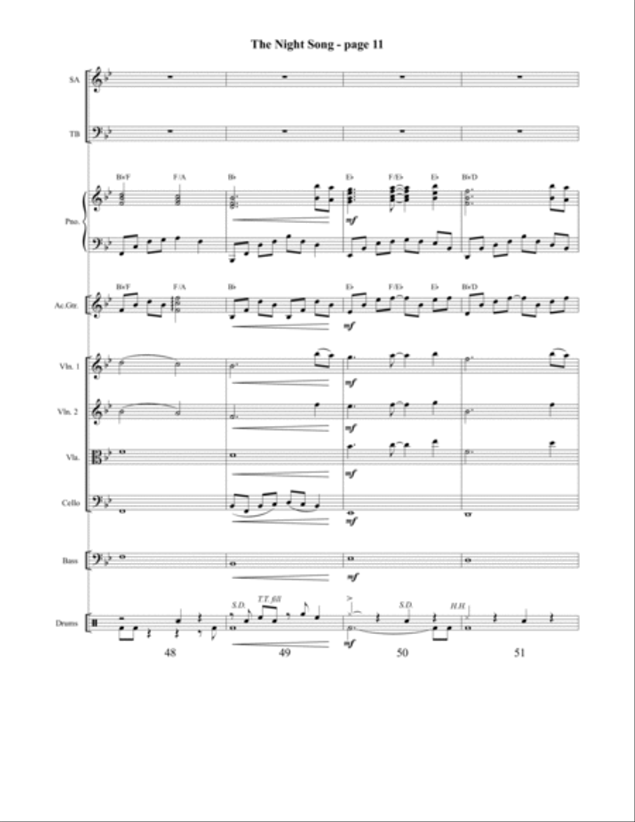 The Night Song 4-Part scores gallery preview page 12