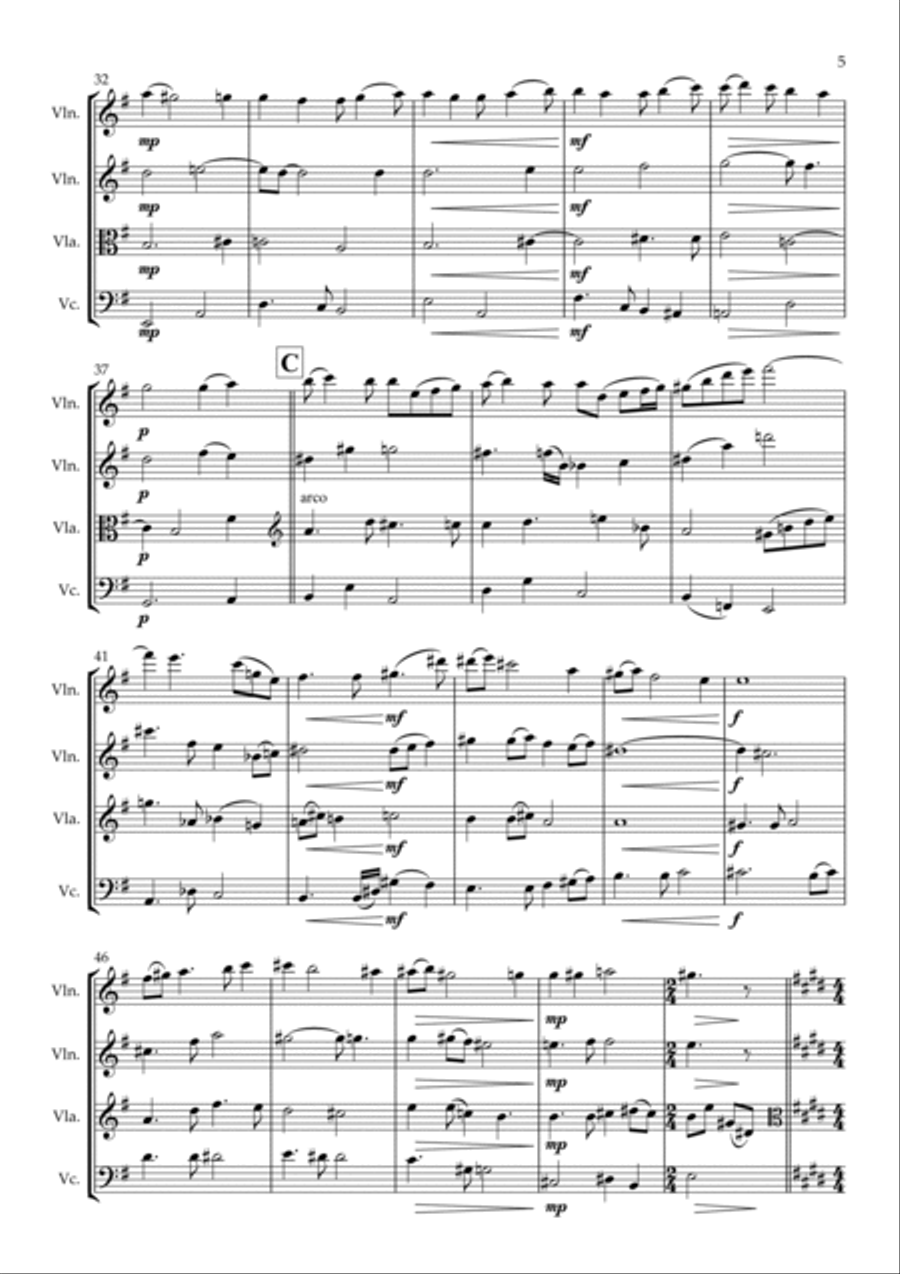 L'amour non Partagé L'amour non Partagé String Quartet scores gallery preview page 5