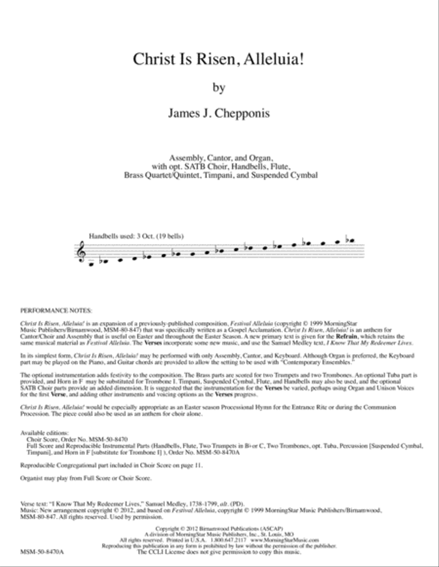 Christ Is Risen, Alleluia (Full Score) Choir scores gallery preview page 2