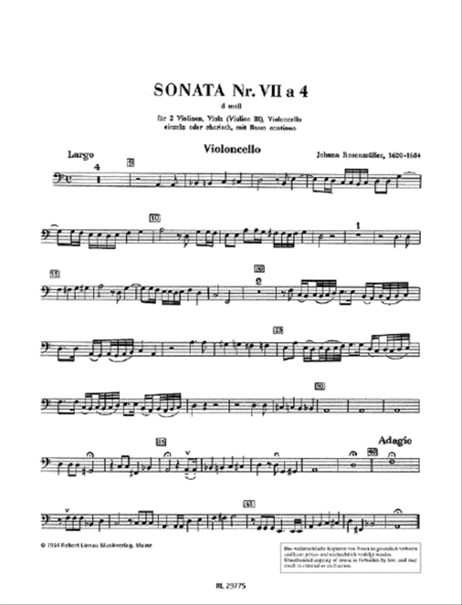 Sonata No. 7 D minor a 4 Part scores gallery preview page 1