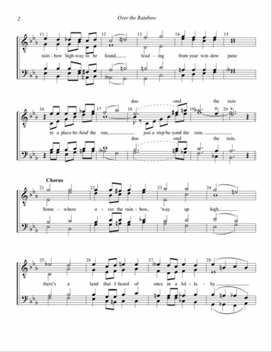 Over the Rainbow Over the Rainbow TTBB scores gallery preview page 4