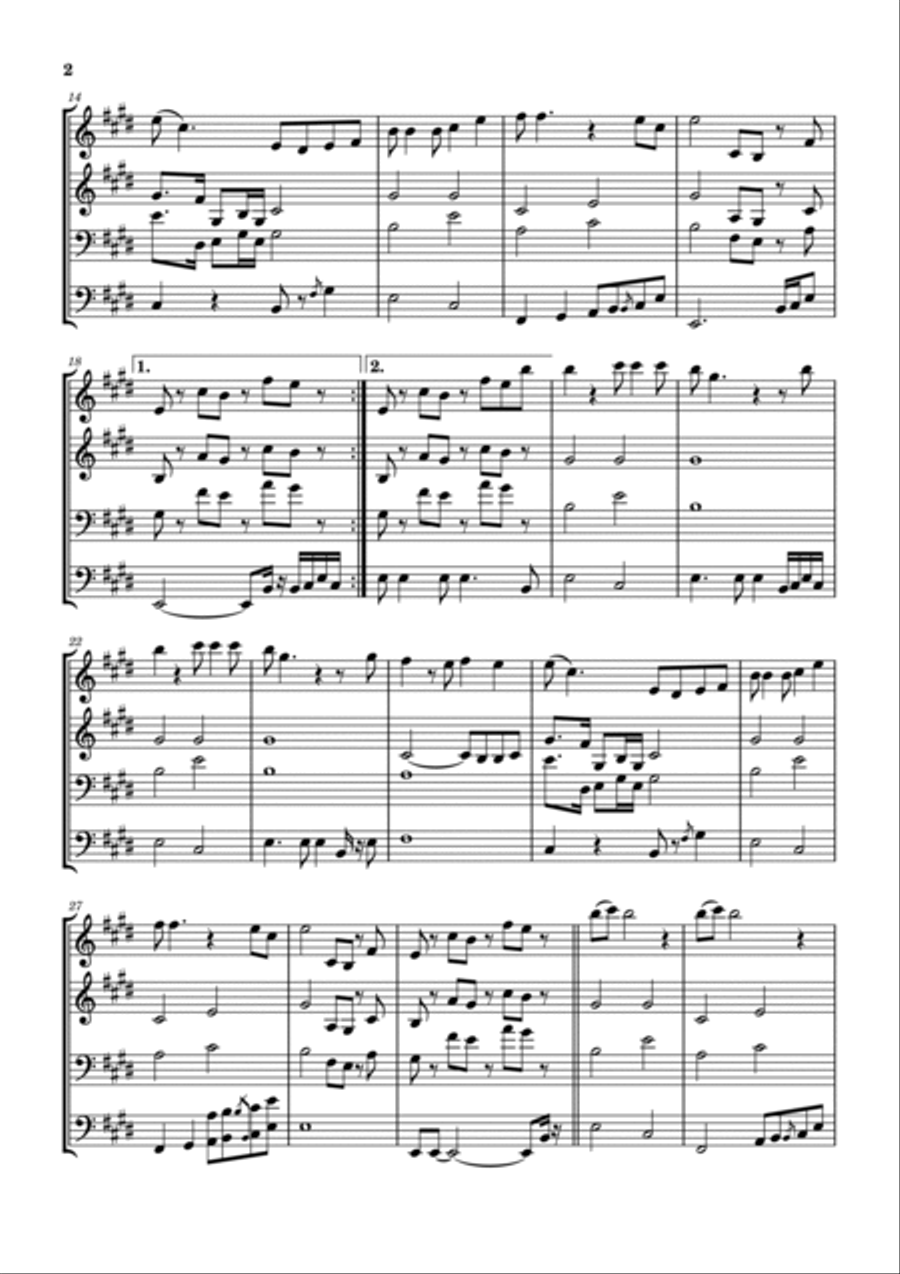 Listen, The Snow Is Falling Brass Ensemble scores gallery preview page 3