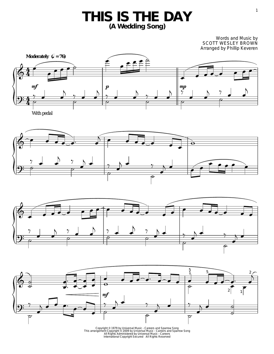 This Is The Day (A Wedding Song) (arr. Phillip Keveren)