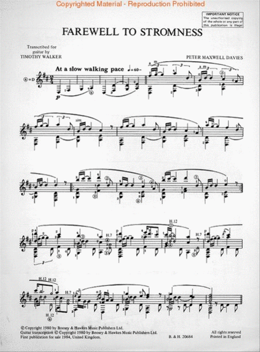 Farewell to Stromness Acoustic Guitar scores gallery preview page 2