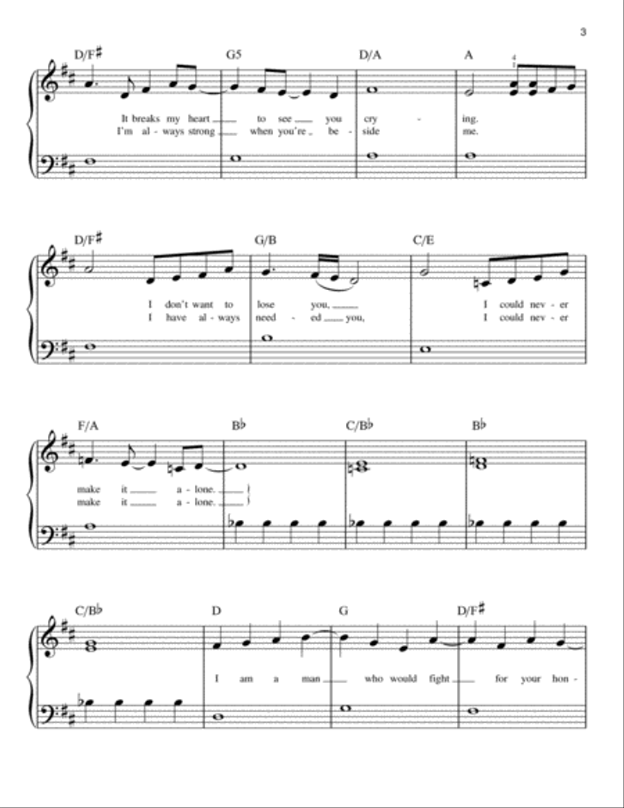 Glory Of Love Easy Piano scores gallery preview page 3