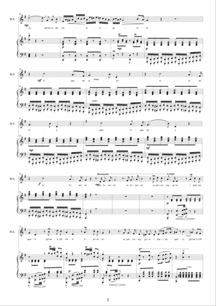 Rossini-La gazza ladra (Act 2) A questo seno - Mezzo-soprano and piano Mezzo-Soprano Voice scores gallery preview page 3