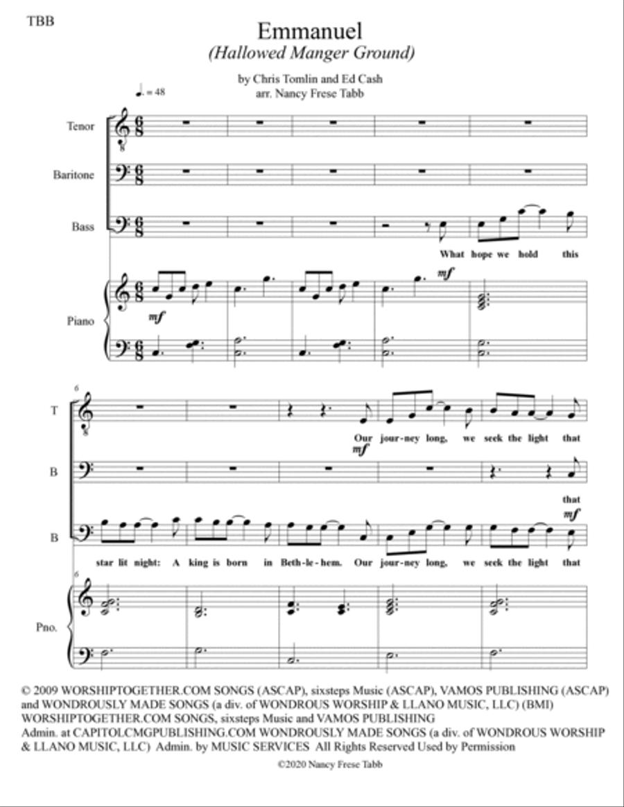 Emmanuel (hallowed Manger Ground) Choir scores gallery preview page 2