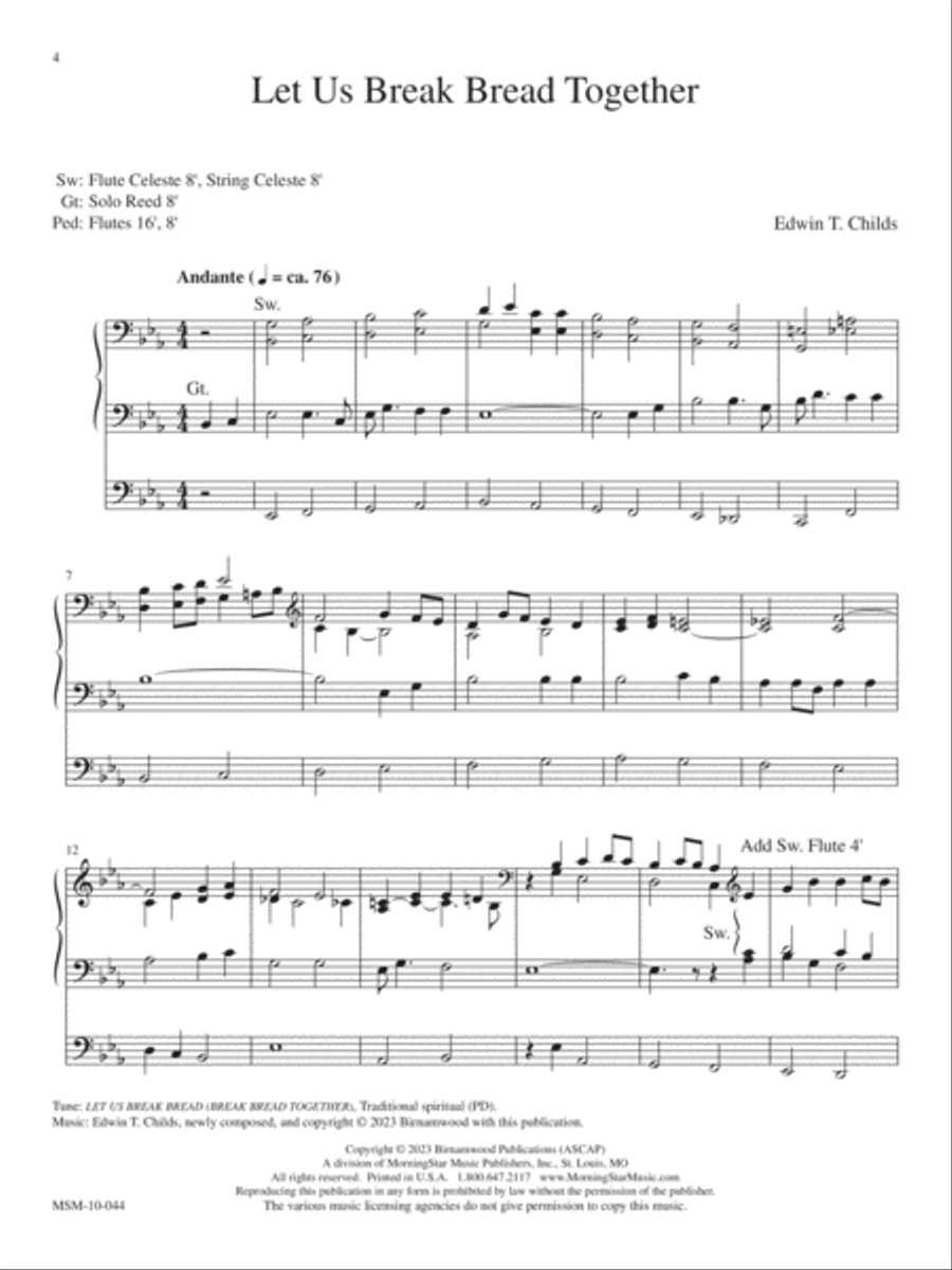 I Want Jesus to Walk with Me Organ scores gallery preview page 5