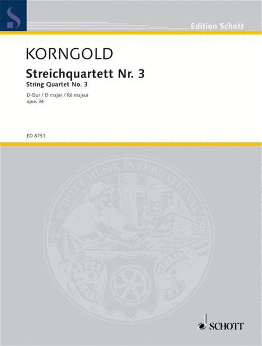 String Quartet No. 3 in D Major String Quartet scores gallery preview page 1