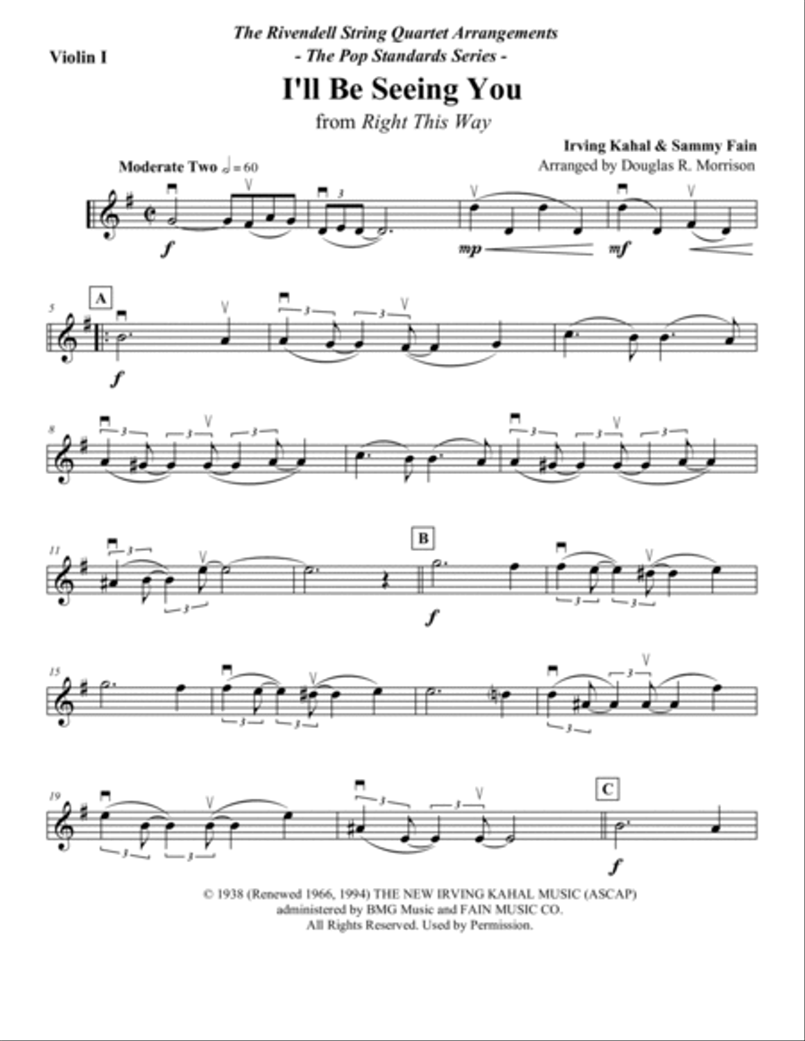 I'll Be Seeing You String Quartet scores gallery preview page 6