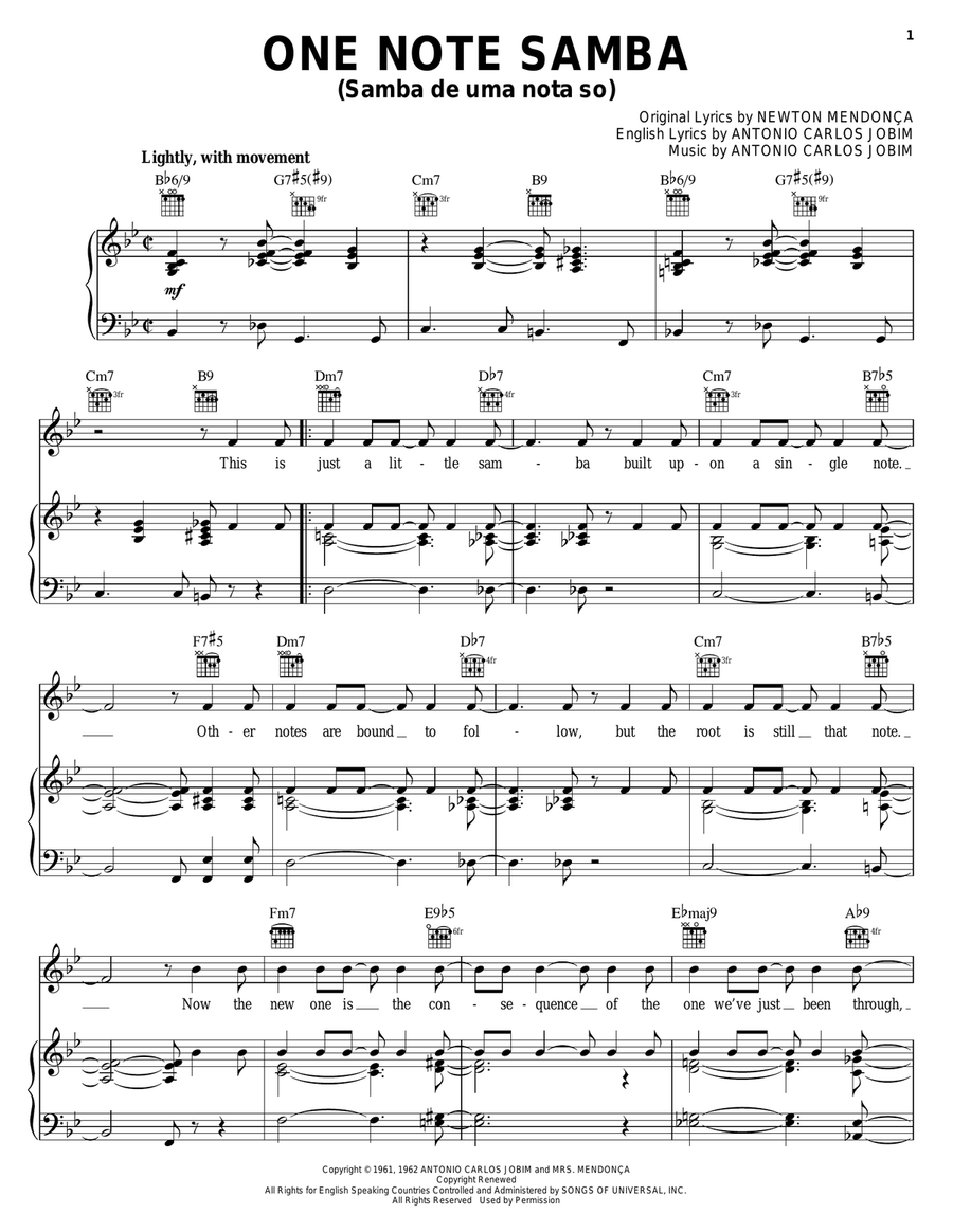 One Note Samba (Samba De Uma Nota So) Guitar scores gallery preview page 1