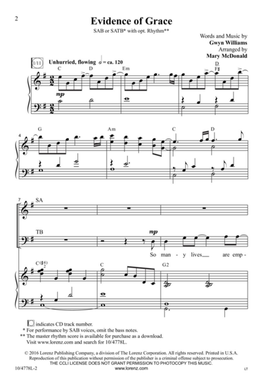 Evidence of Grace 4-Part scores gallery preview page 2
