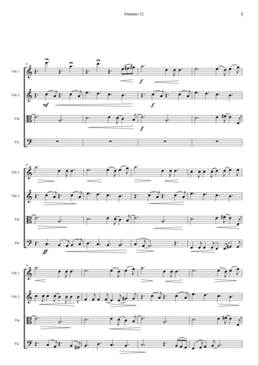 Ostinato 12 for string quartet String Quartet scores gallery preview page 5