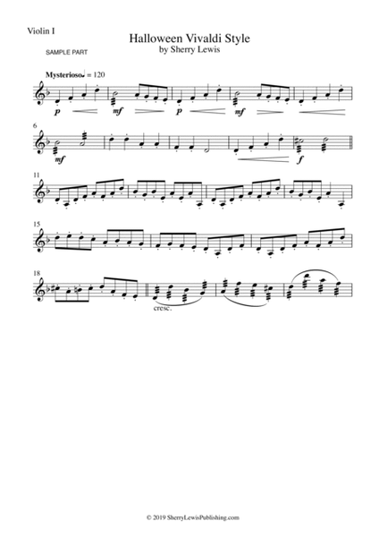 HALLOWEEN VIVALDI STYLE (Special Quartet version for two violins, viola and substitute violin 3, cel image number null