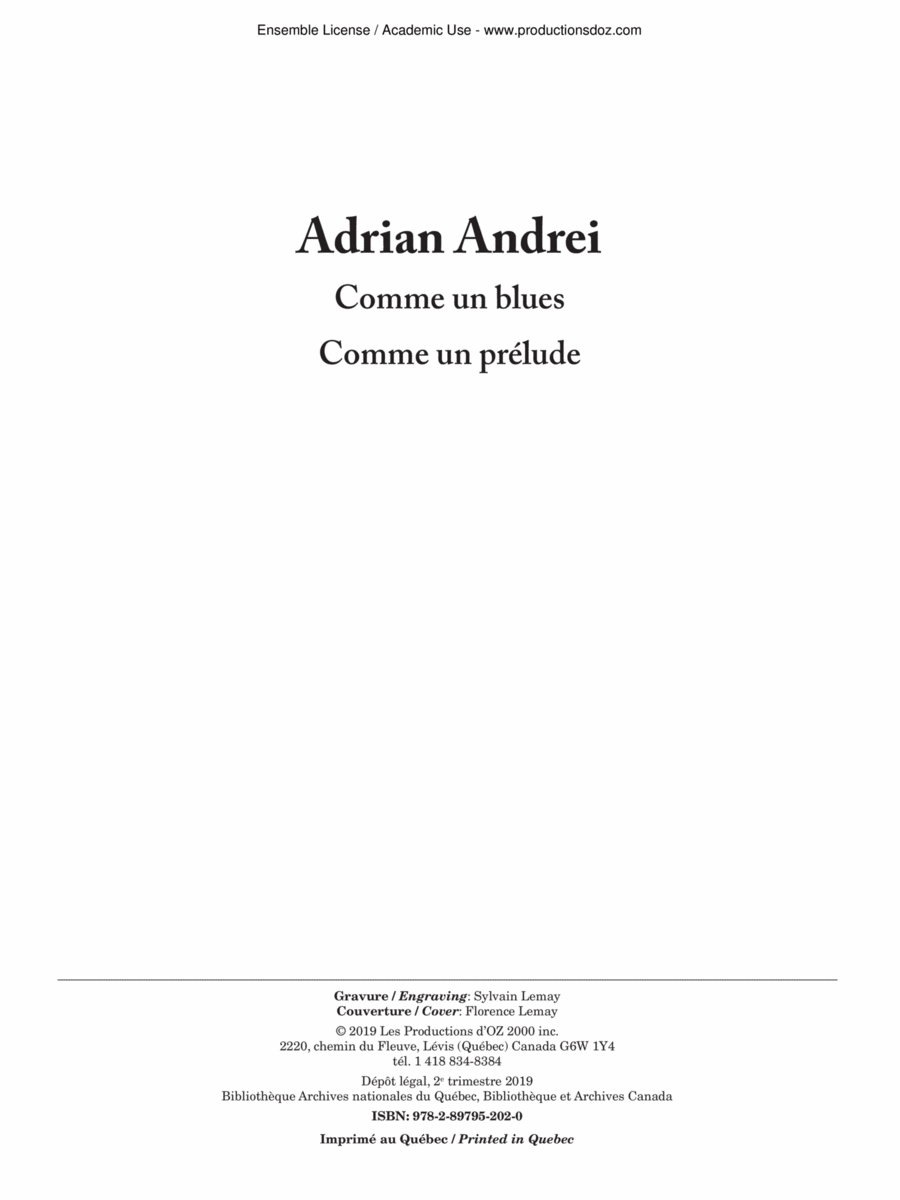 Comme un blues, Comme un prélude Electric Guitar scores gallery preview page 1