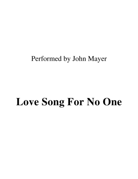 Love Song For No One