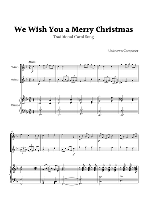 We Wish you a Merry Christmas for Violin Duet with Piano