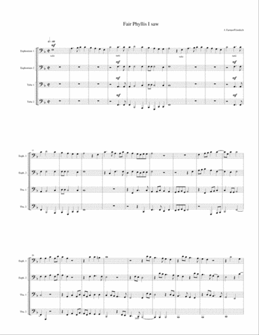 Fair Phyllis I Saw Fair Phyllis I Saw Brass Ensemble scores gallery preview page 1