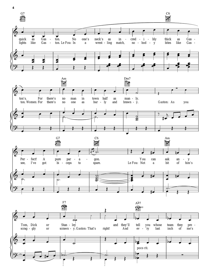 Gaston (from Beauty And The Beast: The Broadway Musical) Guitar scores gallery preview page 4