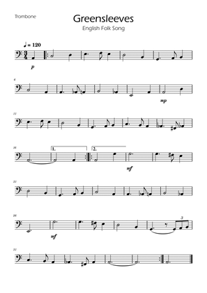 Greensleeves - Trombone w/ Piano