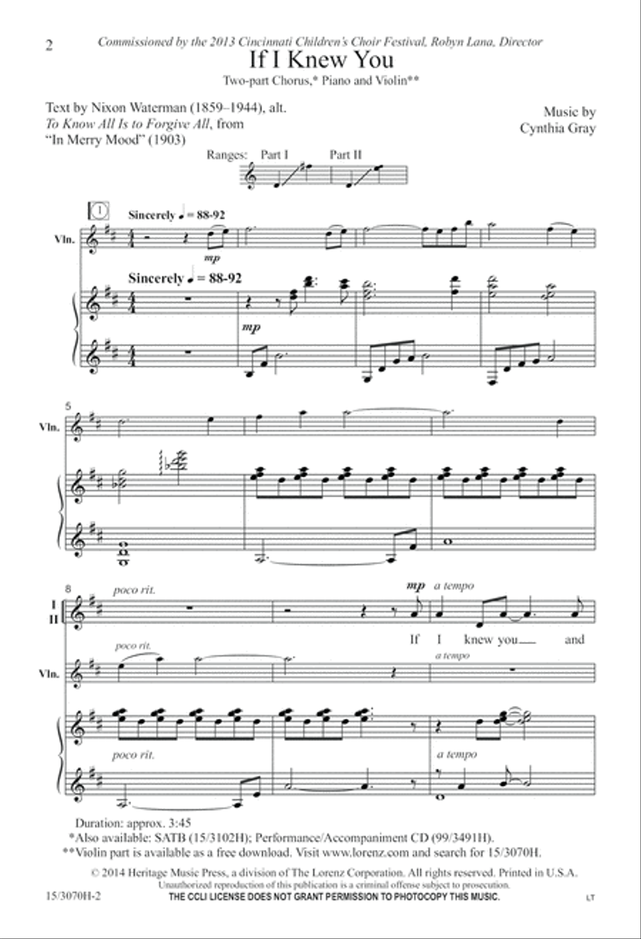 If I Knew You If I Knew You 2-Part scores gallery preview page 3