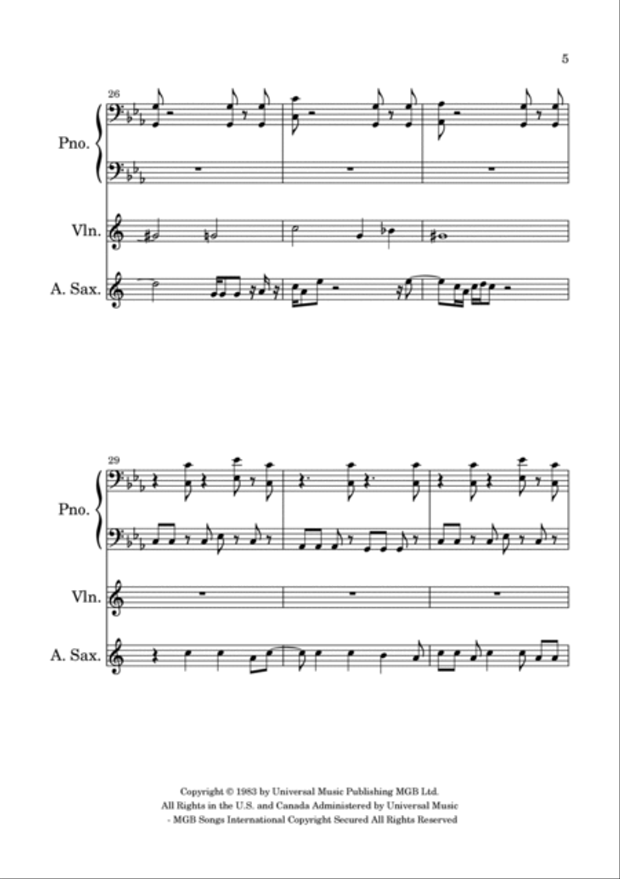 Sweet Dreams (are Made Of This) Alto Saxophone scores gallery preview page 5