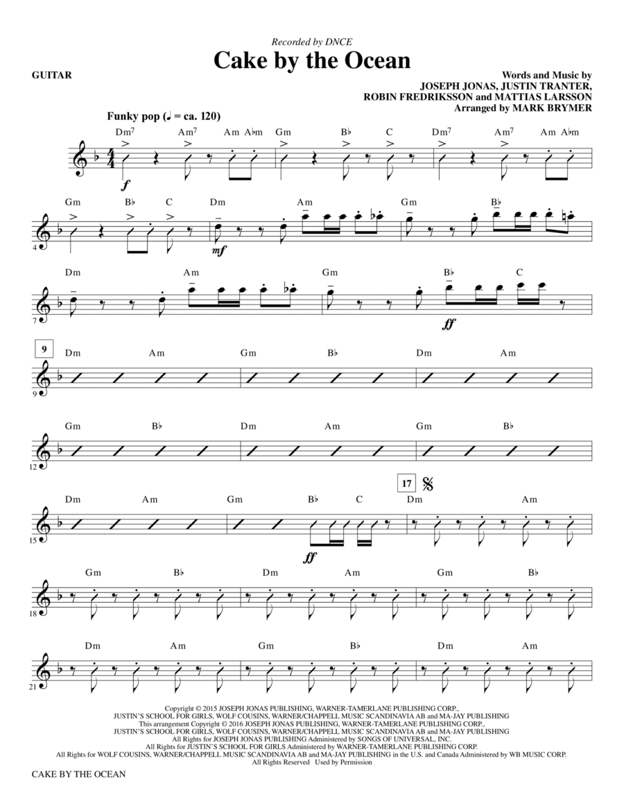 Cake by the Ocean - Guitar Choir scores gallery preview page 1
