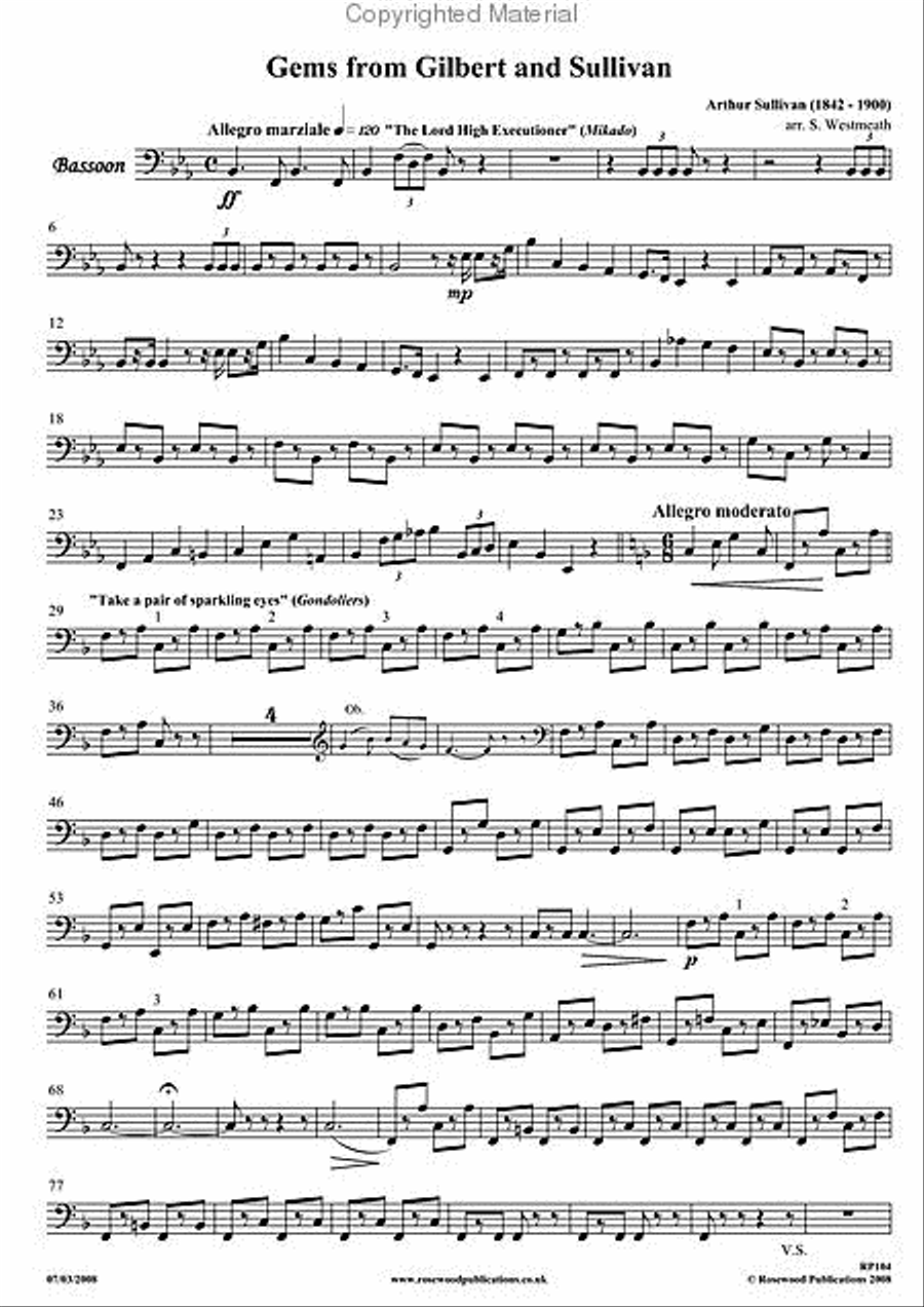 Gems from Gilbert & Sullivan Bassoon scores gallery preview page 6