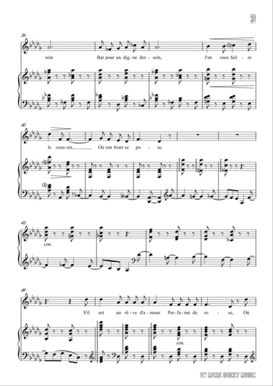 Franck-S'il est un charmant gazon in D flat Major,for voice and piano Voice Solo scores gallery preview page 5